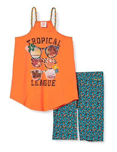 Conjunto Camiseta Y Legging Pirata Estampado NIÑA Naranja Party Animal