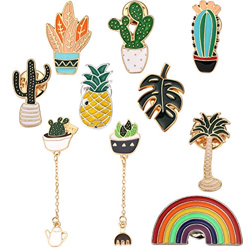 Conjunto de 10 Broches Encantador de Dibujo Animados Incluyendo Broche de Piña Broche de Arco Iris Broche de Hojas de Simulación de Palmeras Tropicales Broche de Cactus para Disfraz Bolso Mochila Chaq Conjunto de 10 Broches Encantador de Dibujo Animados Incluyendo Broche de Piña Broche de Arco Iris Broche de Hojas de Simulación de Palmeras Tropicales Broche de Cactus para Disfraz Bolso Mochila Chaq