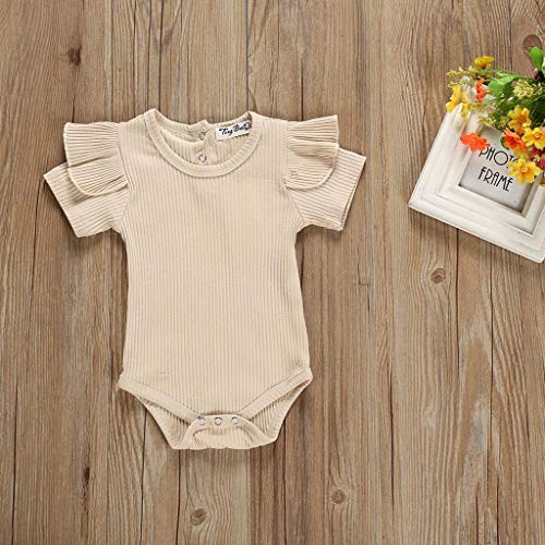 Conjunto de 2 Piezas Ropa Bebe Niña Verano Fossen Recién Nacido 0 a 24 Meses Monos con Volantes y Florales Pantalones Cortos