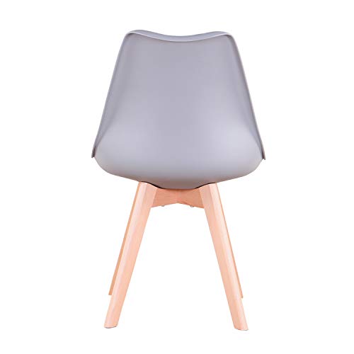 Conjunto de 4 sillas, Silla de Comedor, Silla de tulipán de Estilo nórdico, Adecuada para Sala de Estar, Comedor (Gris) Conjunto de 4 sillas, Silla de Comedor, Silla de tulipán de Estilo nórdico, Adecuada para Sala de Estar, Comedor (Gris)