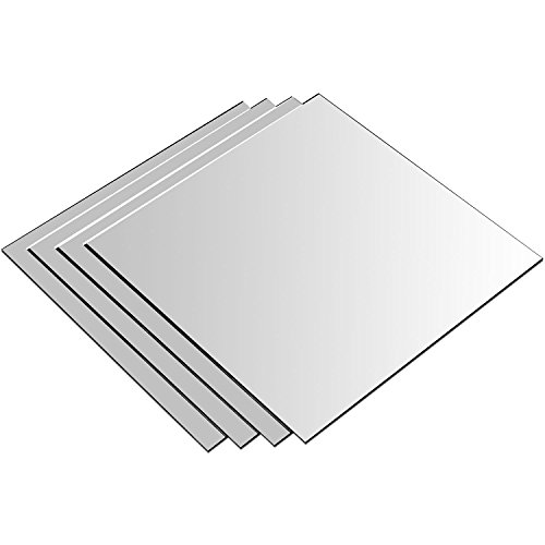Conjunto de azulejos de espejo de pared decorativos Wohaga® de 8 piezas, cada uno mide 20,5 x 20,5 cm Conjunto de azulejos de espejo de pared decorativos Wohaga® de 8 piezas, cada uno mide 20,5 x 20,5 cm
