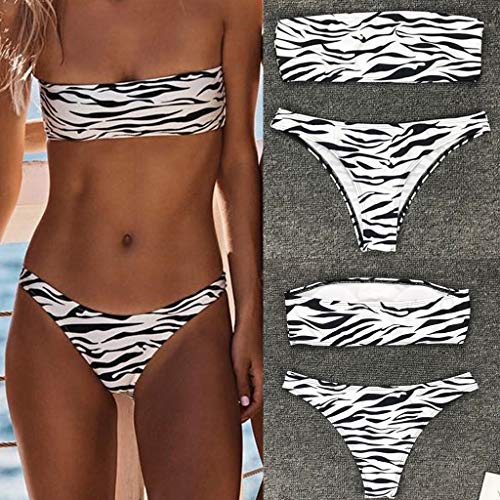 Conjunto de Bikinis con One Piece Bikini Mujer 2019, Nuevo Mujer Push-Up Bikini Acolchado Bra Traje de baño