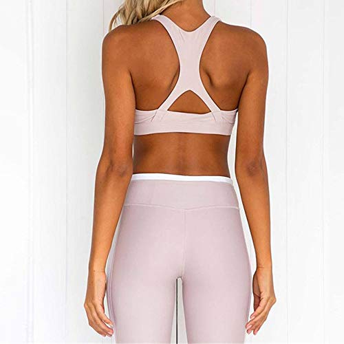 Conjunto de Chándal Mujer Traje de 2 Piezas, Mujeres impresión de la raya yoga Trajes de 2 pedazos entrenamiento Yoga polainas Deportes sujetador de gimnasia ropa deportiva Crop Tops Pantalones aptitu