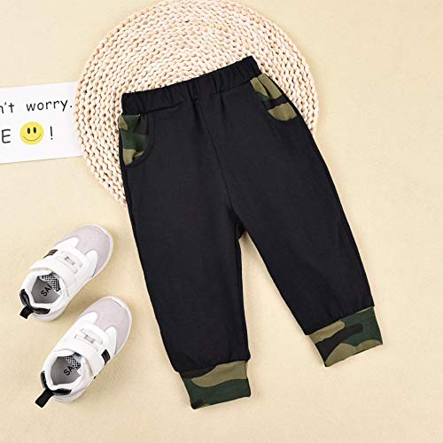 Conjunto de ropa para bebé y niño con estampado de dibujos animados de manga larga y capucha + pantalones de camuflaje 2 unidades para primavera y otoño camuflaje 0-6 Meses