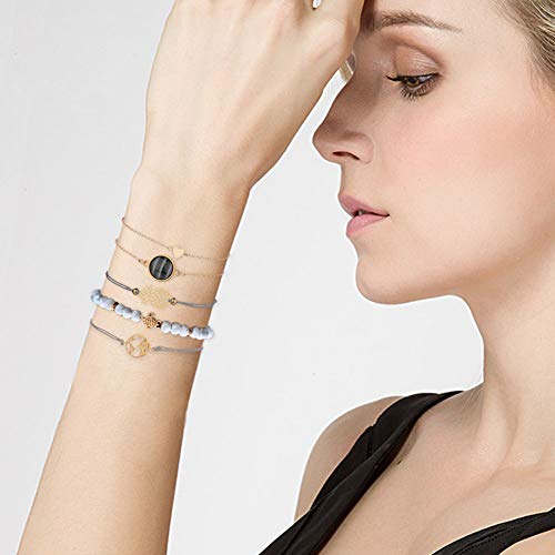 Conjunto Pulseras Mujer, Dsaren Apilable Pulsera Ajustable Circón Brazalete Conjunto Mujeres Accesorios de la joyería, Mejores Regalos para Ella (Piña y tortuga) Conjunto Pulseras Mujer, Dsaren Apilable Pulsera Ajustable Circón Brazalete Conjunto Mujeres Accesorios de la joyería, Mejores Regalos para Ella (Piña y tortuga)
