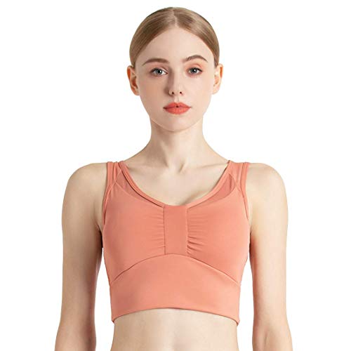 Conjunto Yoga 3 Piezas Ropa Fitness Entrenamiento, Top Pantalones y Chaqueta de Yoga Súper Elásticos. Leggings+Bralette para Mujer+Chaqueta de Manga Larga Mujer (Naranja, S)