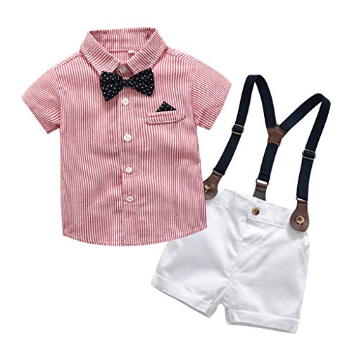 Conjuntos Bebe Niño, Lanskirt 3 Piezas Ropa de Camisa de Manga Corta con Pajarita a Lunares y Camisa de Color Liso+ Pantalones Cortos+ Traje de Caballero Bebe 3 a 24 Meses Conjuntos Bebe Niño, Lanskirt 3 Piezas Ropa de Camisa de Manga Corta con Pajarita a Lunares y Camisa de Color Liso+ Pantalones Cortos+ Traje de Caballero Bebe 3 a 24 Meses