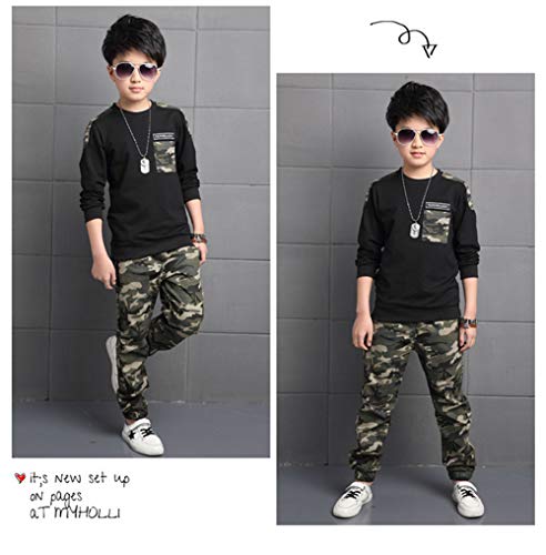 Conjuntos de chándal para niños de 2 Piezas Camiseta de Manga Larga + Pantalones de Camuflaje Conjunto de Ropa 4-12 años Conjuntos de chándal para niños de 2 Piezas Camiseta de Manga Larga + Pantalones de Camuflaje Conjunto de Ropa 4-12 años
