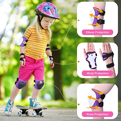 Conjuntos de Patinaje Infantil,Ajustable Coderas para Patinar Rodilleras Muñeca Muñequeras Protecciones Patines Juego Protectores para Skate Ciclismo Patinaje Monopatín Bicicleta Deportes Extremo