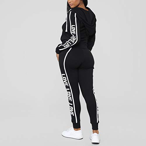 Conjuntos Deportivos Mujer Chándal Transpirable Sudadera con Capucha + Casuales Pantalones Estampade Chaqueta Ropa de Correr Yoga Fitness Deporte Fannyfuny Conjuntos Deportivos Mujer Chándal Transpirable Sudadera con Capucha + Casuales Pantalones Estampade Chaqueta Ropa de Correr Yoga Fitness Deporte Fannyfuny