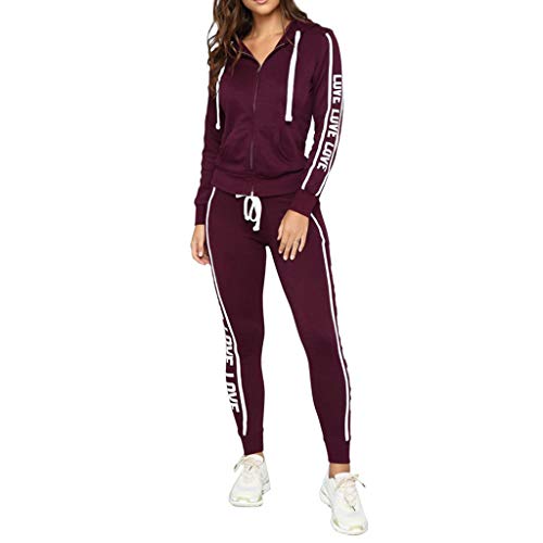 Conjuntos Deportivos Mujer Chándal Transpirable Sudadera con Capucha + Casuales Pantalones Estampade Chaqueta Ropa de Correr Yoga Fitness Deporte Fannyfuny Conjuntos Deportivos Mujer Chándal Transpirable Sudadera con Capucha + Casuales Pantalones Estampade Chaqueta Ropa de Correr Yoga Fitness Deporte Fannyfuny