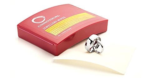 Connoisseurs Paño Limpiador de Joyas - Adecuado para Plata y Oro - Escudo Antioxidante para Restaurar el Brillo - 25 Toallitas Secas no Tóxicas Connoisseurs Paño Limpiador de Joyas - Adecuado para Plata y Oro - Escudo Antioxidante para Restaurar el Brillo - 25 Toallitas Secas no Tóxicas