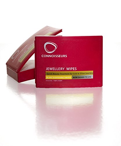 Connoisseurs Paño Limpiador de Joyas - Adecuado para Plata y Oro - Escudo Antioxidante para Restaurar el Brillo - 25 Toallitas Secas no Tóxicas Connoisseurs Paño Limpiador de Joyas - Adecuado para Plata y Oro - Escudo Antioxidante para Restaurar el Brillo - 25 Toallitas Secas no Tóxicas