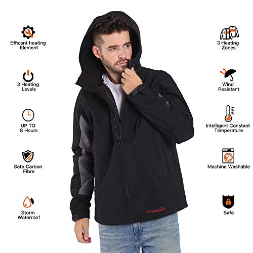 CONQUECO Hombre Chaleco con Calefacción Eléctrico Ropa Abrigada de Invierno para Motocicleta Viajes Pesca Golf