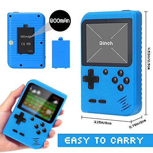 Consola de Juegos Portátil, 500 Juegos Retro Game Consola Juegos Clásica Jugador con 1 Carga USB y Controlador de juego, Soporte Dos Jugadores y conectar TV, Regalo de Cumpleaños para los Niños Padres