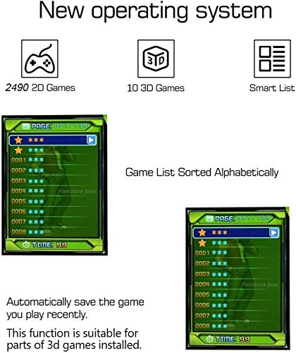 Consola de videojuegos, SeeKool 3D Pandora X Multijugador Home Arcade Game Console, con 2500 Juegos retros, Soporte de Tarjeta TF+Usb Dis, para PC / Ordenador portátil / PS3/ TV
