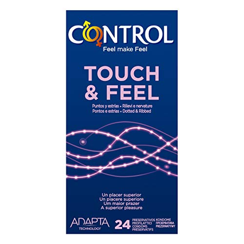 Control Sensual Dot&lines Preservativos - Caja de Condones con Puntos y Estrías, 24 Unidades (Pack Ahorro)
