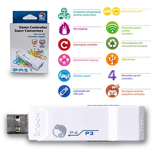 Controlador de juego Brook PS3 a PS4 Super Converter USB P4-WH Controlador de juego Brook PS3 a PS4 Super Converter USB P4-WH