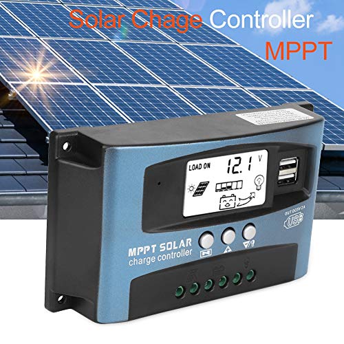Controlador de placa de carga, MPPT 40/50/60/100A Controlador de carga solar Pantalla LCD USB dual 12V 24V(100A)