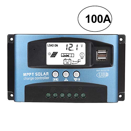 Controlador de placa de carga, MPPT 40/50/60/100A Controlador de carga solar Pantalla LCD USB dual 12V 24V(100A)