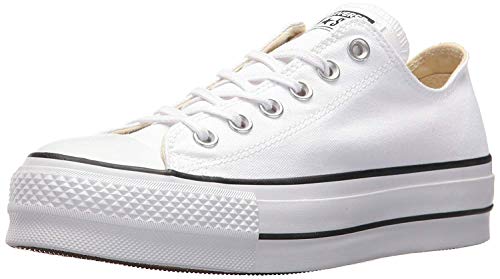 Converse Chuck Taylor CTAS Lift Ox Canvas, Zapatillas Mujer, Blanco White Black White 102, 39.5 EU