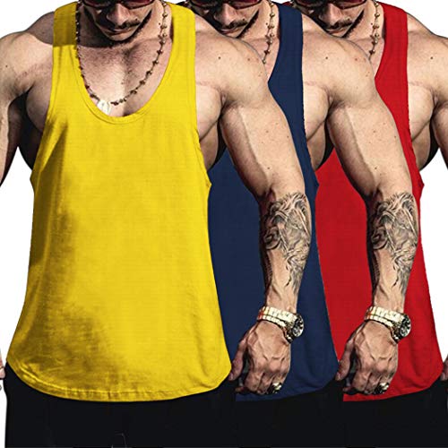 COOFANDY Camiseta sin mangas para hombre para gimnasio, entrenamiento físico [Pat3 - Pequeño]