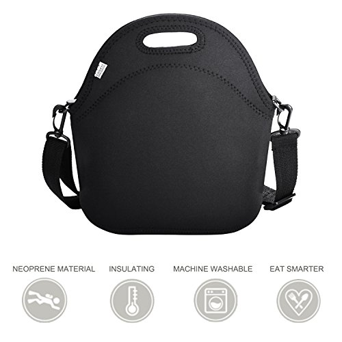 COOFIT Bolsa Porta Alimentos, Bolsa Neopreno Porta Alimentos Bolsa Almuerzo Bolsa Comida Neopreno para Picnic con Correa de Hombro