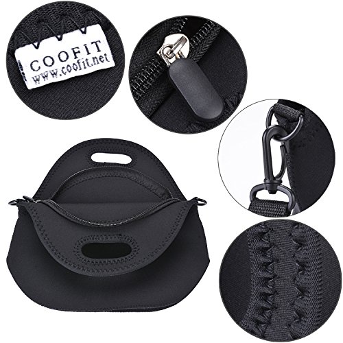 COOFIT Bolsa Porta Alimentos, Bolsa Neopreno Porta Alimentos Bolsa Almuerzo Bolsa Comida Neopreno para Picnic con Correa de Hombro