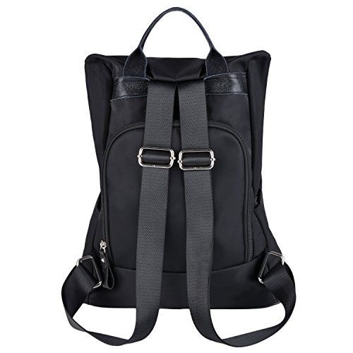 Coofit Mochila Mujer, Mochila Escolar Casual Multifunción Bolso Mochila Negro Actualizar Mochila (Profundo negro)