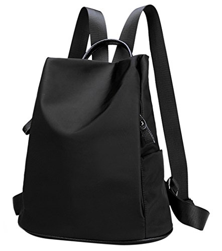 Coofit Mochila Mujer, Mochila Escolar Casual Multifunción Bolso Mochila Negro Actualizar Mochila (Profundo negro)