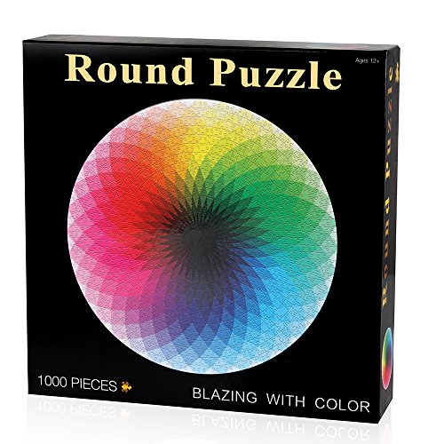 Coogam 1000 Piezas Redondo Puzzle Creativo Arco Iris Difícil Rompecabezas Grande Educativo El Alivio del Estrés Juguete para Adultos Niños