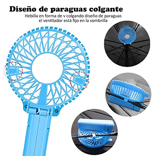 COOLEAD Plegable Mini Ventilador USB Silencioso Portátil Ventilador de Mano Pequeño Personal Hand Fan Batería Recargable Ventilador para Mesa Escritorio Cochecito de Bebé Camping Viaje Oficina PC