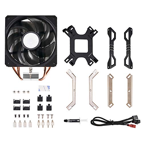 Cooler Master Hyper 212 EVO V2, Sistema de enfriamiento de CPU - Mejor Rendimiento, características mejoradas - Disipador de Calor Compensado, 4 Heatpipes de Contacto Directo, Ventilador de 120 mm