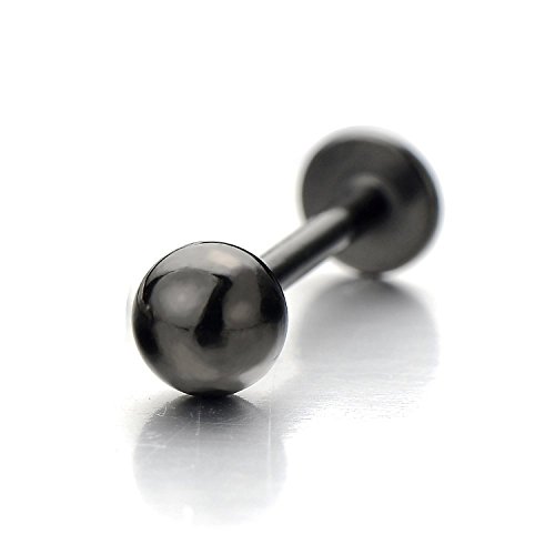 COOLSTEELANDBEYOND Bola Labio Piercing Labret Monroe Tragus Joyas para el Cuerpo Acero Inoxidable(Calibre:8MM)