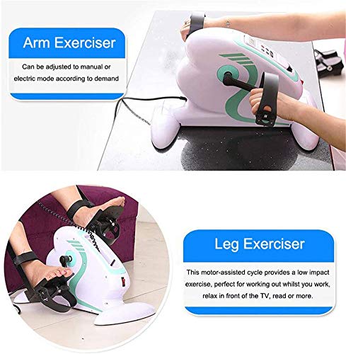 COOYT Aptitud motorizado eléctrico Mini Bici de Ejercicio/Pedal ejercitador de Brazo, Rodilla y Pierna Máquinas de Ejercicios Venta Ambulante Ajustable aparatos de Ejercicios de rehabilitación