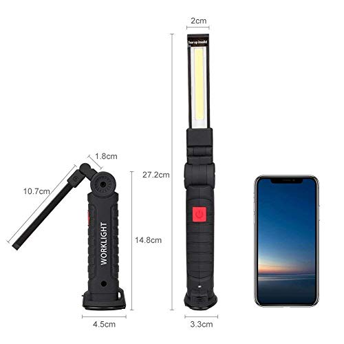 Coquimbo Linterna Taller LED Recargable, Talla Grande 360°Rotate 5 Modos Lámpara de Inspección, LED Portátil Linterna con Base Magnética y Gancho (2 Piezas, Grande) Coquimbo Linterna Taller LED Recargable, Talla Grande 360°Rotate 5 Modos Lámpara de Inspección, LED Portátil Linterna con Base Magnética y Gancho (2 Piezas, Grande)