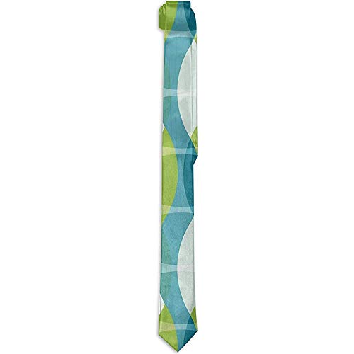 Corbata floral estampada para hombres, formas ovales geométricas curvas verticales elípticas, patrón de tema natural, corbatas para hombres Corbata floral estampada para hombres, formas ovales geométricas curvas verticales elípticas, patrón de tema natural, corbatas para hombres