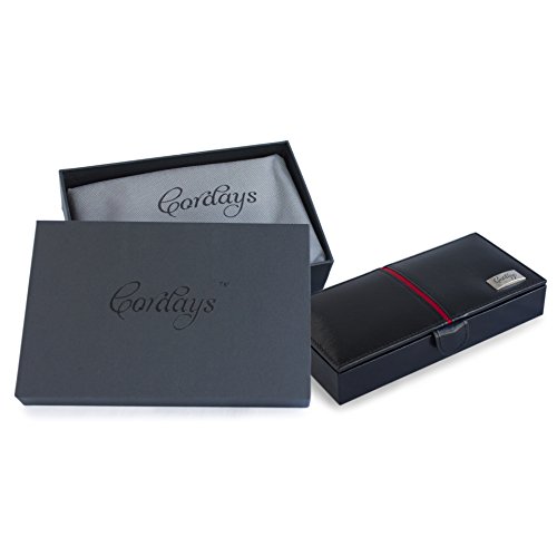 CORDAYS - Estuche en Piel para Gemelos y Anillos - Caja Organizadora Gemelos, Anillos, Accesorios de Joyeria y Bisuteria de Caballero. Negro CDM-00004