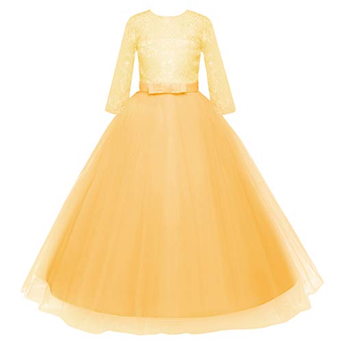 Cordón Boda Vestidos de Princesa Mangas Fiesta Niñas Largos Piano El Rendimiento Escolar Disfraces Vestidos para Niñas de 2 a 14 años Niña Amarillo 13-14 Años Cordón Boda Vestidos de Princesa Mangas Fiesta Niñas Largos Piano El Rendimiento Escolar Disfraces Vestidos para Niñas de 2 a 14 años Niña Amarillo 13-14 Años