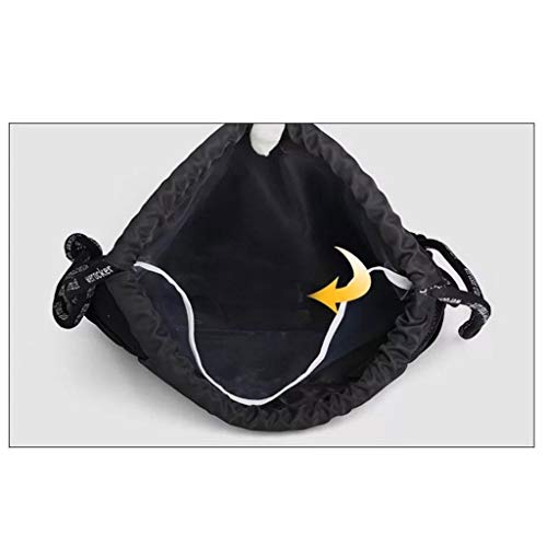 Cordón Bolsa deportiva Poliéster Viga negra Boca Impermeable Húmedo y seco Separación Cubo Almacenamiento Hombro Mochila de gran capacidad Entrenamiento alpinismo Fitness Hombres de viaje 40 * 48 cm M