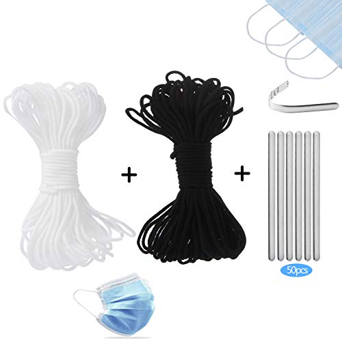 Cordón Elástico, Comius Sharp 3 PCS 3 mm 10 m Cordón Goma Elástico Bandas, Elástico para Material de Costura, Manualidades, Mangas, Banda para el Cabello, Sombrero, Artesanías