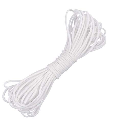 Cordón elástico redondo de 3 mm, bandas elásticas, correa de cuerda elástica, banda de gancho para la oreja, para costura artesanal con 100 metros-blanco Cordón elástico redondo de 3 mm, bandas elásticas, correa de cuerda elástica, banda de gancho para la oreja, para costura artesanal con 100 metros-blanco