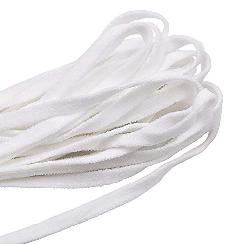 Cordón Goma Elástico Bandas, Cordón Elástico Para Costura y Manualidades, Blanco Banda Plana Elástica, 6mm, 9metro