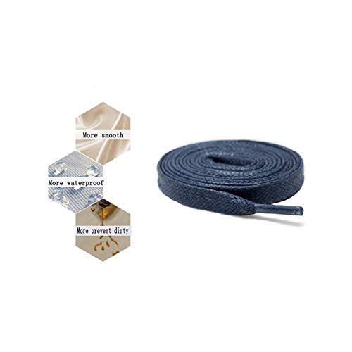 Cordones de los Zapatos Cordones de algodón Encerado Plana Ancho Cinta de Zapatos de Encaje de Cable para Unisex Calza Botas, Gris, 140 cm