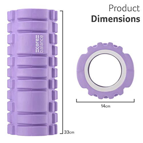 CORE BALANCE Rodillo de Espuma con Rejilla para Masaje. Alivia Dolor Muscular, Ideal para Puntos gatillo miofascial y Tejidos Profundos. Esencial para Masaje Deportivo, Fitness, Pilates, Yoga, fisio