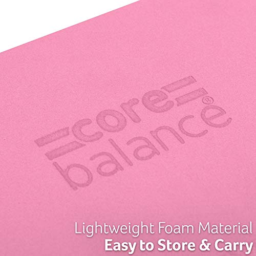 CORE BALANCE Set Bloque Espuma Yoga con Correa - Ladrillo Soporte De Yoga Pilates. Alta Densidad, Resistente, Firme, Ligero - Correa Algodón con Hebilla D Gratis, 5 Colores