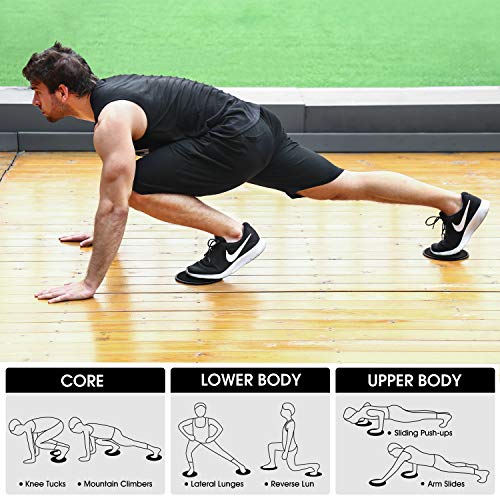 Core Sliders de Ejercicio de Deslizamiento de Doble Cara Disco Abdominales para Abs Entrenamiento, Hogar, Yoga, Fitness, Pilates, Ejercicios de Cuerpo para alfombras y Pisos Duros (Red)