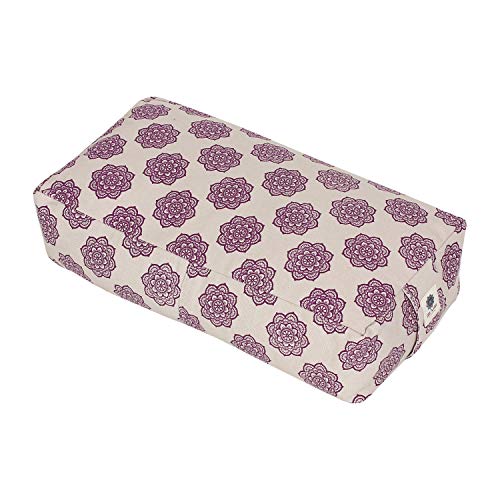 COREASANA Cojín rectangular de yoga con estampado de mandala, relleno con casco de trigo sarraceno, cojín zafu de meditación COREASANA Cojín rectangular de yoga con estampado de mandala, relleno con casco de trigo sarraceno, cojín zafu de meditación