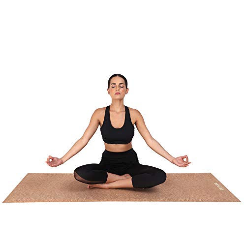COREASANA Seven Chakra - Esterilla de yoga antideslizante Vinyasa Ashtanga de corcho natural, ideal para viajes, camping, yoga, esterilla de yoga, esterilla ultraligera (sin siete chakras)