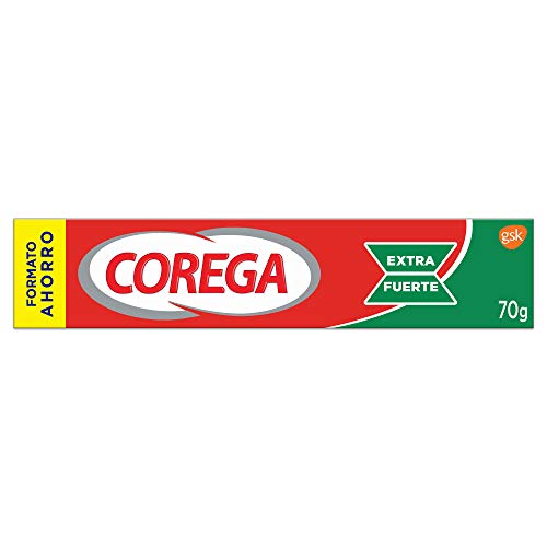 Corega Extra Fuerte - Crema Fijadora para Prótesis Dentales, Sabor a Menta Fresca - 70 g